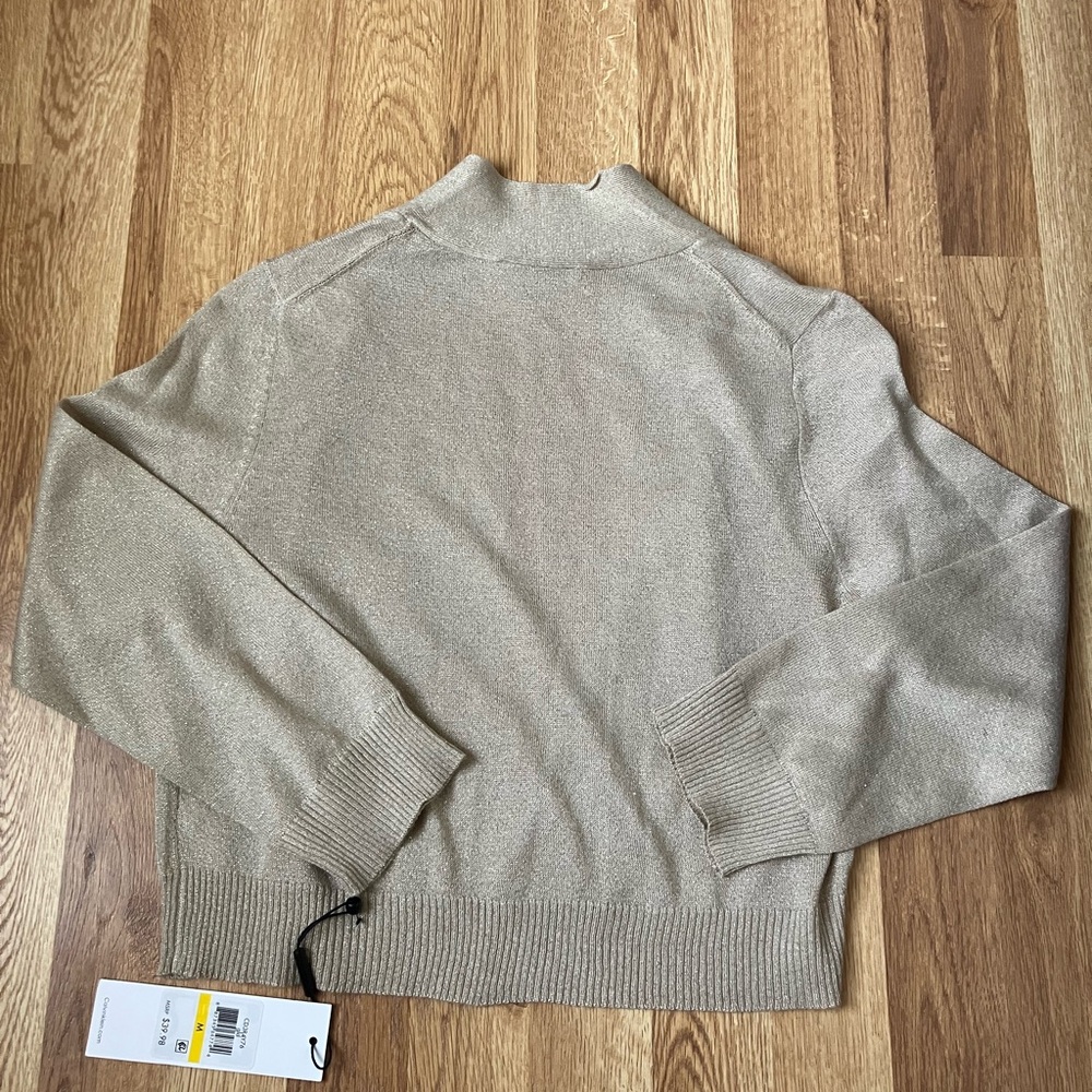 Calvin Klein Tan Shine Cardigan Sweater - Picture 5 of 5